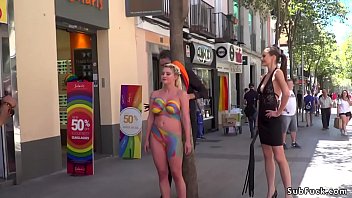 Body Painted Huge Tits Blonde Slave Sienna Day D Blindfolded In Public Streets Then In Crowded Bar Fucked By Huge Dick Steve Holmes thumbnail