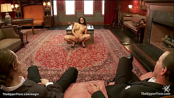 Big Boobs Brunette Service Slut Penny Barber Masturbates In Squat Position For Masters James Mogul And Owen Gray Then They Anal Gang Bang Fuck Her thumbnail
