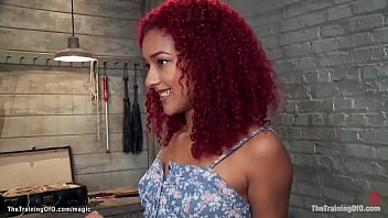 Curly Ginger Ebony Beauty Daisy Ducati Made Holding Heavy Chains Then In Rope Bondage Whipped And In Pile Driver Ass Plugged From Master And Slave Trainer James Mogul thumbnail