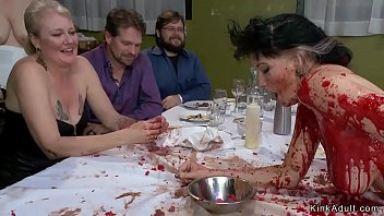 Brunette Slave Is Spanked In Public Soup Course Then Anal Toyed Till In Suspension Gets Mouth Banged And Lezdom Fucked thumbnail