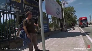 Naked Euro Red Head Babe Yakima Squaw Is Walked With Hands Bound Behind Back Through City Public Streets Then Gets Fucked And Cummed By Master James Deen And Stranger thumbnail
